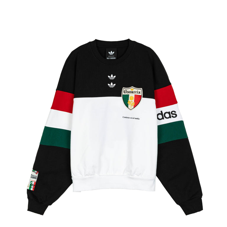 Adidas	x Willy Chavarria Fleece Crewneck Sweatshirt - L / Black / White - 1