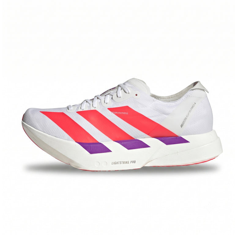 Adidas Adizero Adios Pro 4 - 35 1/3 / Footwear White / Fucid Red / Shock Purple - 1