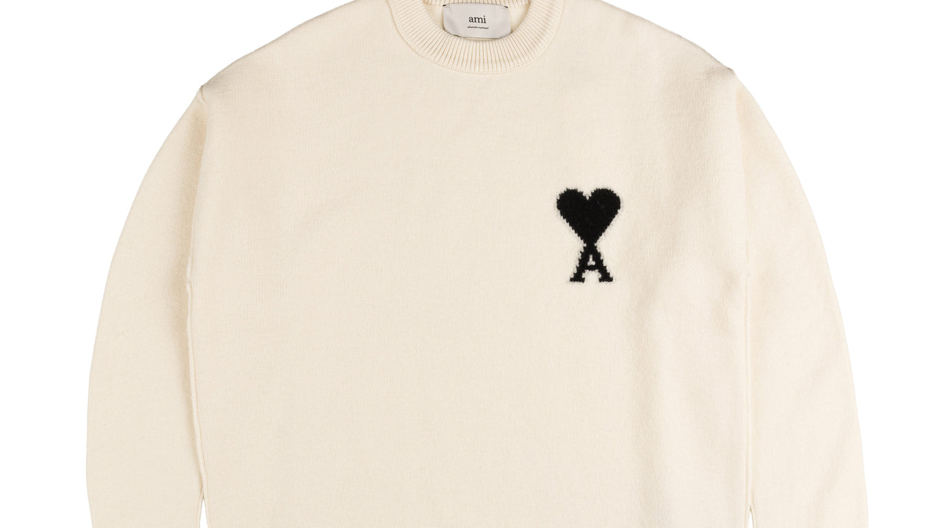 ami♡*°　　0118 Ami Alexandre Mattiussi WHITE heart Sweater with logo size