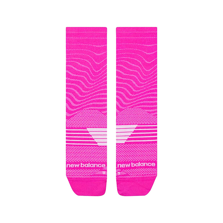 New Balance Pro Run Crew Socks 1 Pair - S / Pink Heat - 2