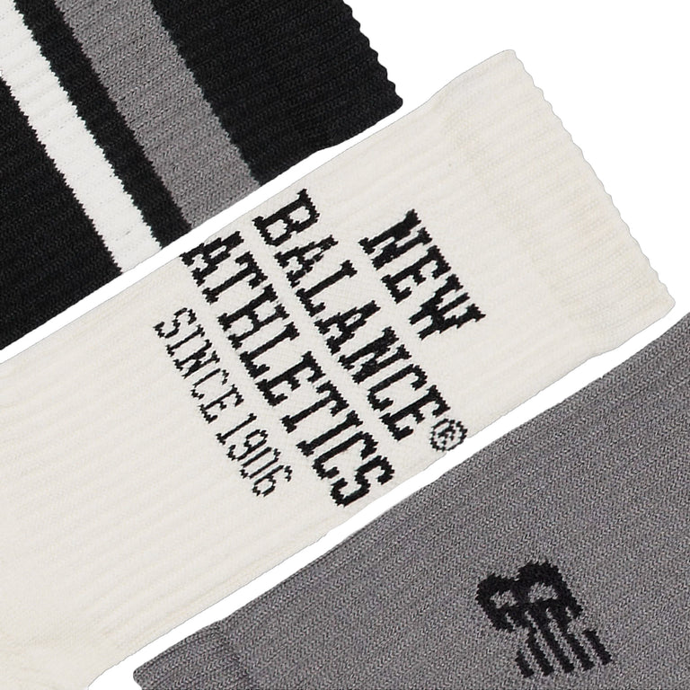 New Balance Active Graphic Crew Socks 3 Pack - S / Black Multi - 2