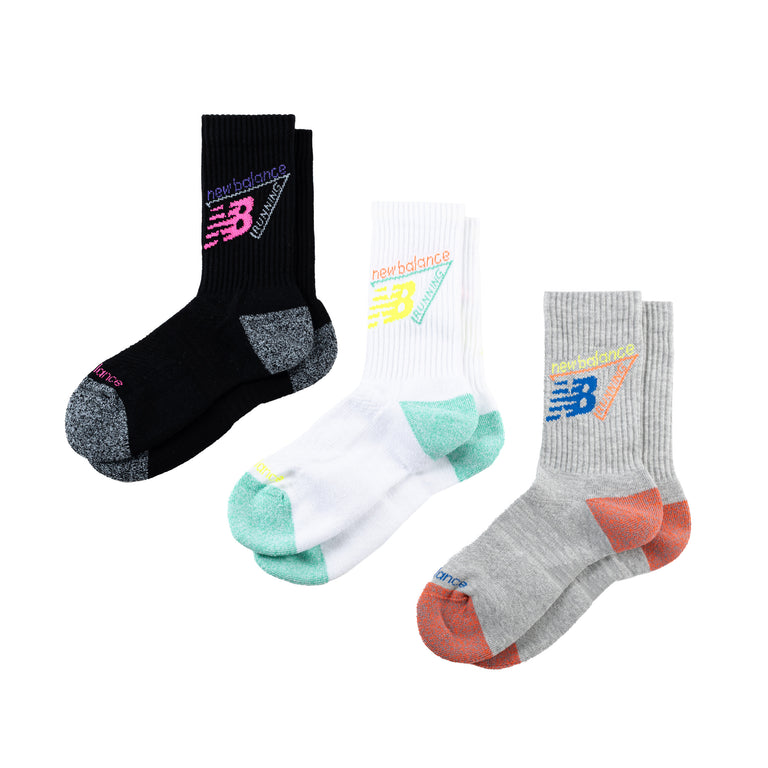 New Balance Active Graphic Crew Socks 3 Pack - S / Oxford Blue / Black
