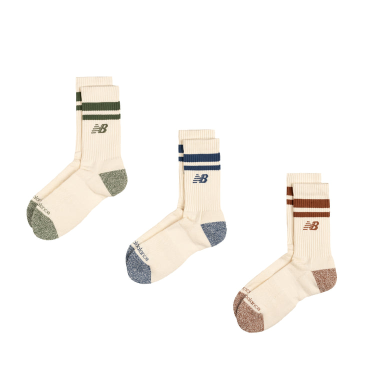 New Balance Active Lifestyle Striped Crew Socks 3 Pack