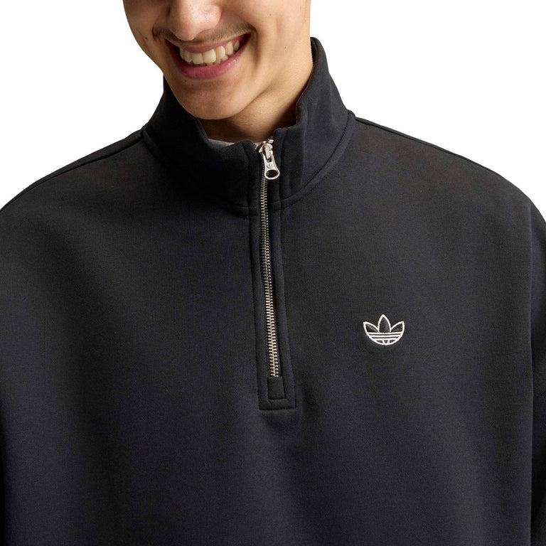 Adidas	adiSignature Firebird 3 Stripes Half Zip Sweatshirt - XL / Black / Off White - 4

