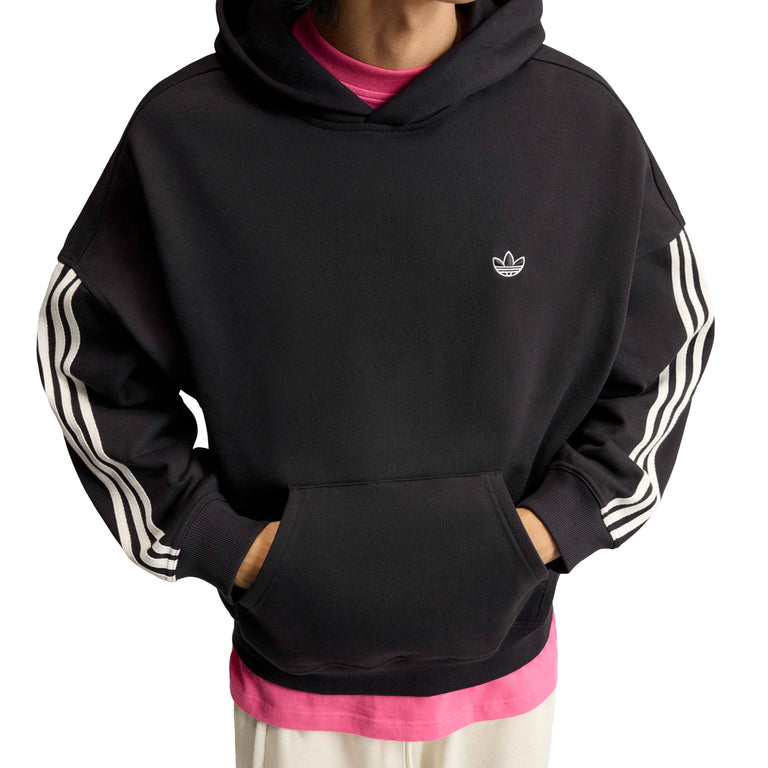 Adidas adiSignature Fleece Hoodie - L / Black / Off White - 4
