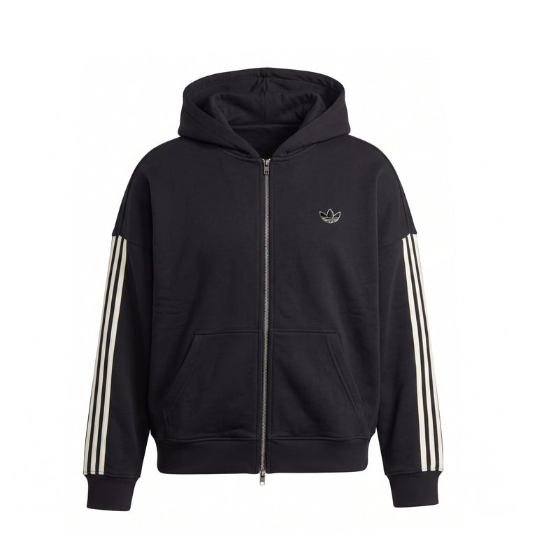 Adidas Adidas adiSignature Fleece Full Zip Hoodie - L / Black / Off White - 1
