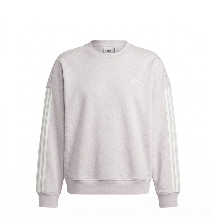 Adidas	adiSignature Fleece Crewneck Sweatshirt - L / Light Grey Heather / Off White - 1
