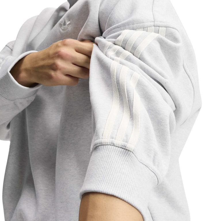 Adidas	adiSignature Fleece Crewneck Sweatshirt - L / Light Grey Heather / Off White - 3

