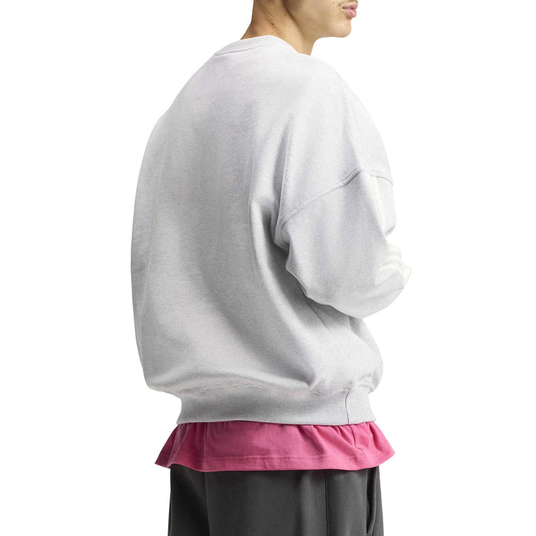 Adidas	adiSignature Fleece Crewneck Sweatshirt - L / Light Grey Heather / Off White - 4

