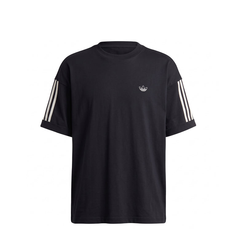 Adidas	adiSignature 3 Stripes T-Shirt - S / Black / Off White - 1
