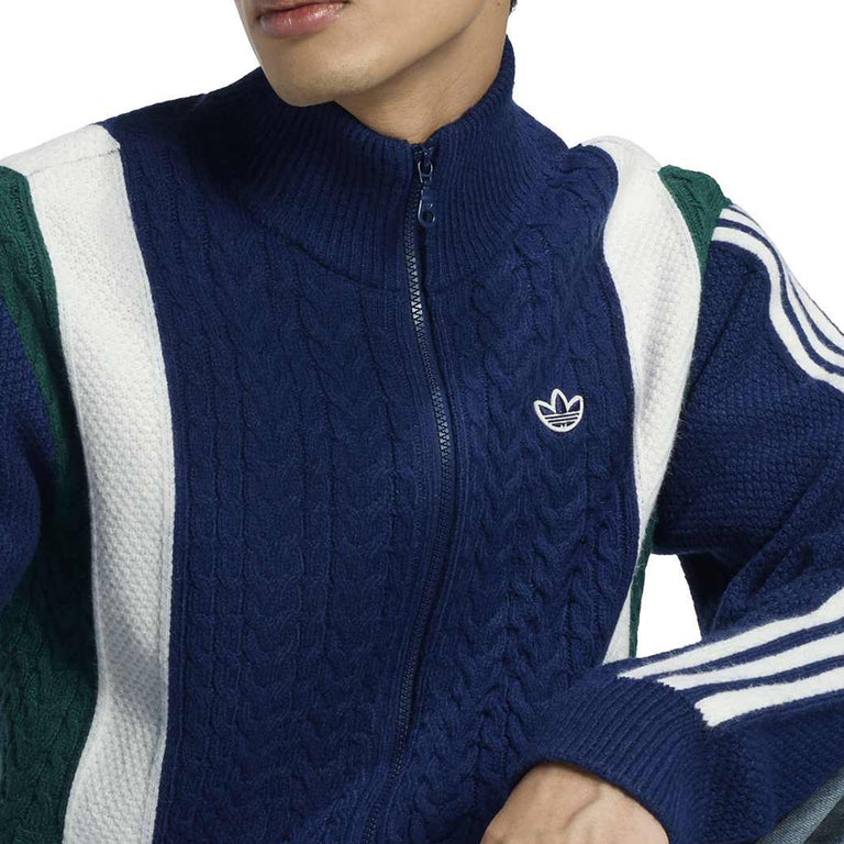 Adidas	Winter Club Knitted Zip Through Tracktop - L / Night Indigo - 2
