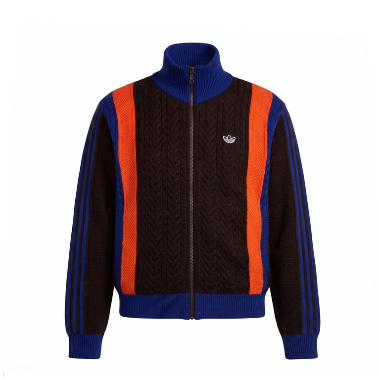 Adidas Winter Club Knitted Zip Through Tracktop - L / Aurora Coffee
