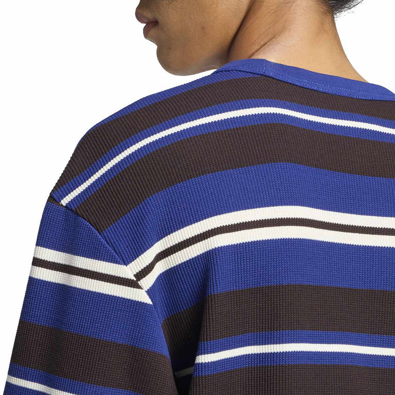 Adidas Winter Club Long Sleeve Stripe Waffle Tee - XL / Aurora Coffee - 3
