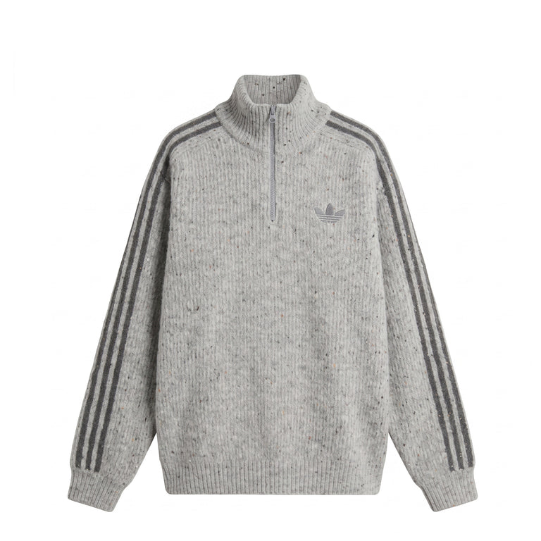 Adidas Winter Club Rib Knitted Half Zip - XXL / Medium Grey Heather
