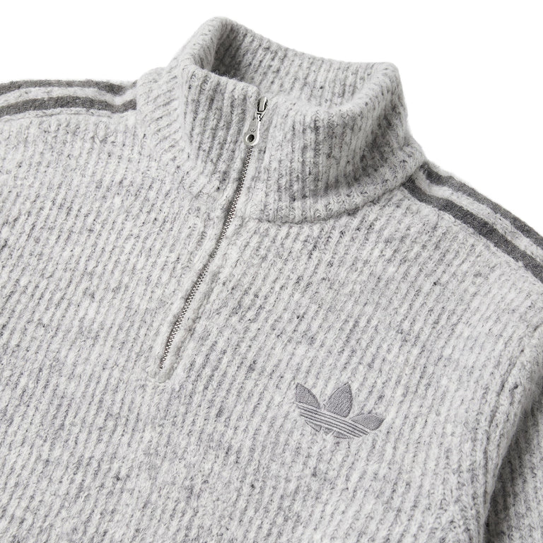 Adidas Winter Club Rib Knitted Half Zip - XXL / Medium Grey Heather - 2
