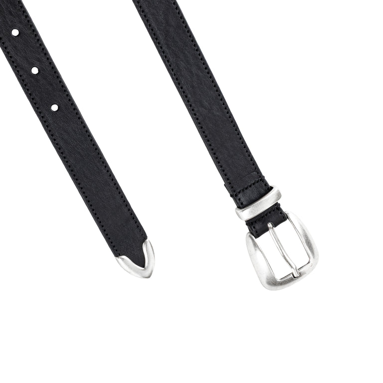 Molebo Soft Leather Triple Hardware Belt - 85 / Black - 2
