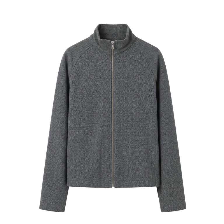 mfpen Leisure Zip Up - L / Grey Herringbone - 1