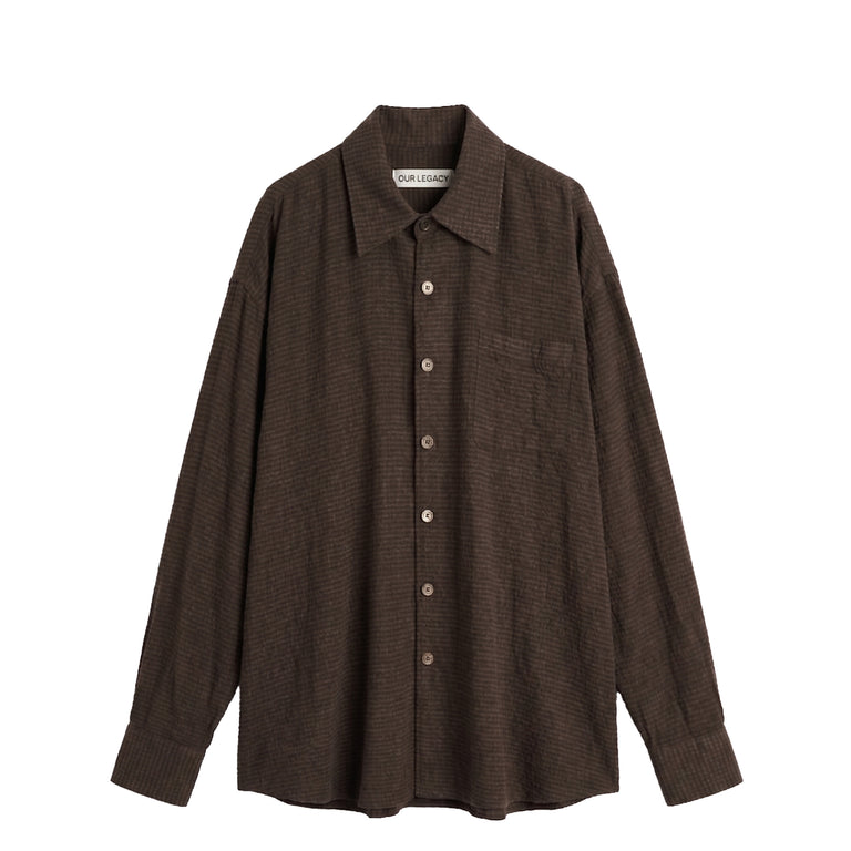 Our Legacy Borrowed Shirt - 46 / Truffle Check Grid Cloth - 1