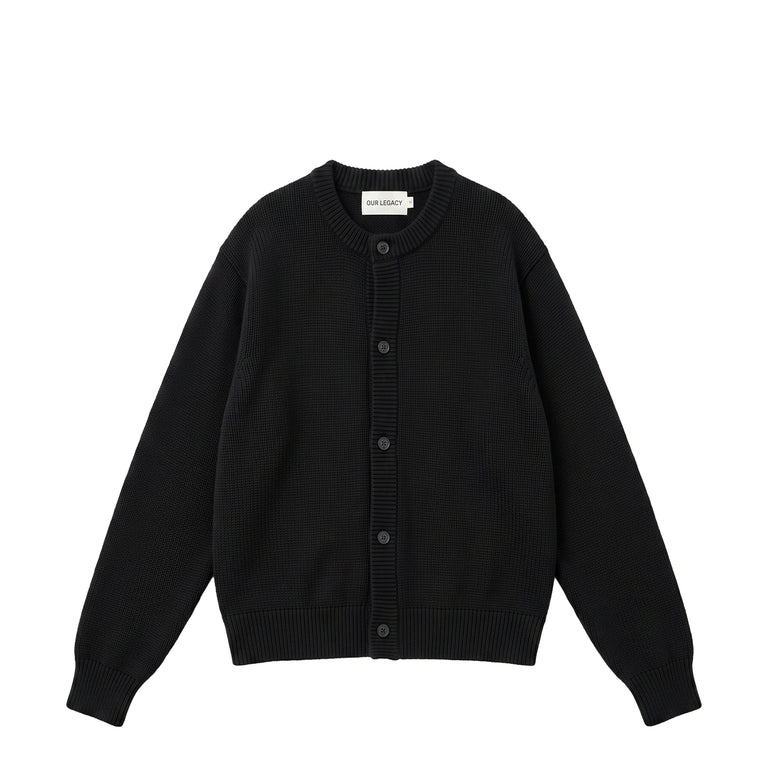 Our Legacy Pitch Cardigan - 46 / Slub Twisted Black Wool - 1