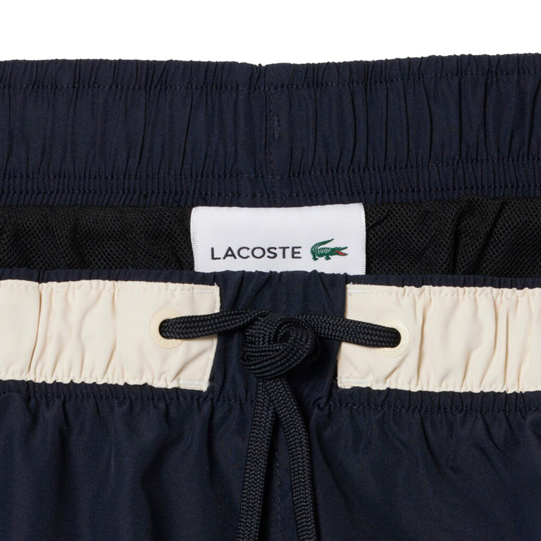 Lacoste Contrast Stripe Swim Trunks - L / Blackbird / Naturel Clair - 3