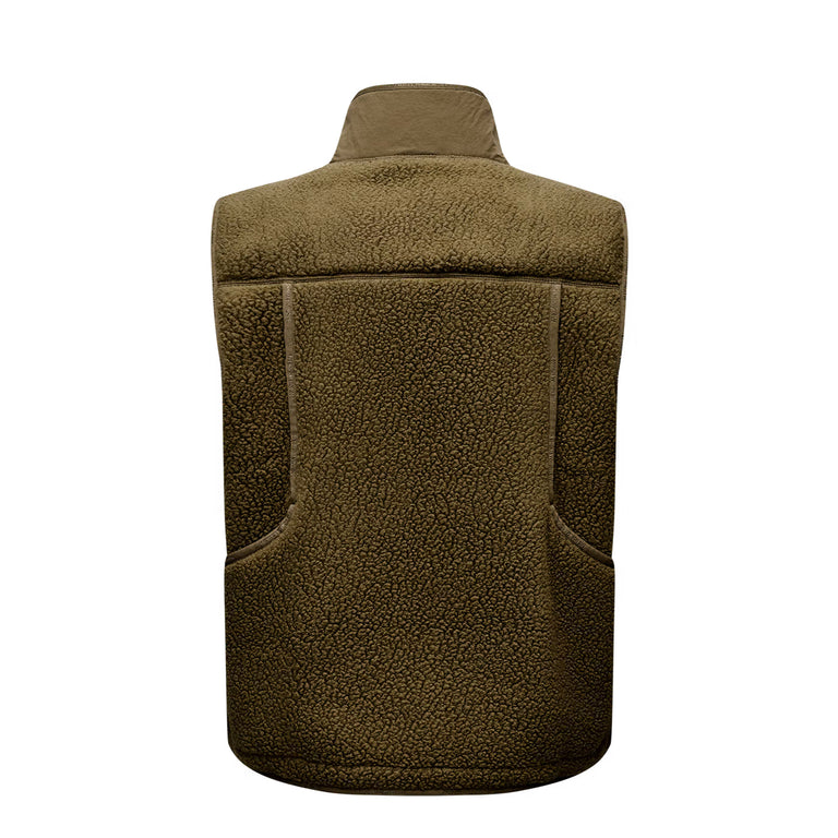 Pas Normal Studios Off-Race Pile Fleece Vest - L / Deep Olive - 2