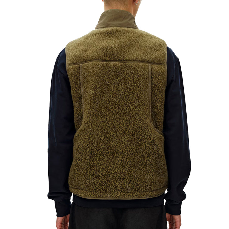 Pas Normal Studios Off-Race Pile Fleece Vest - L / Deep Olive - 4
