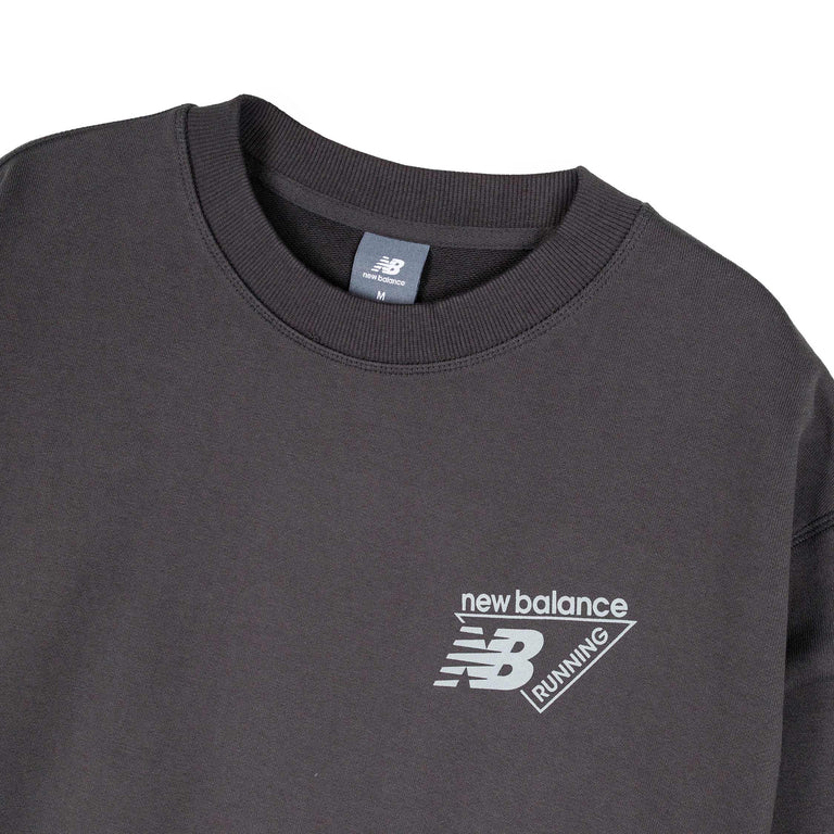 New Balance Classic Tri-Logo French Terry Crew - L / Black Cement - 3