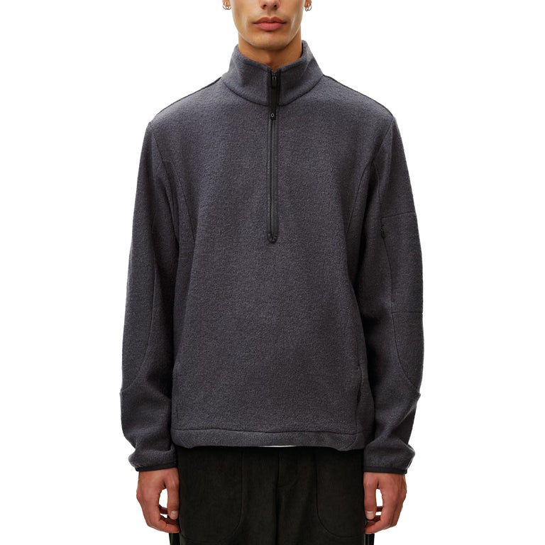 Pas Normal Studios	Off-Race Boiled Wool Half-Zip - L / Steel - 4