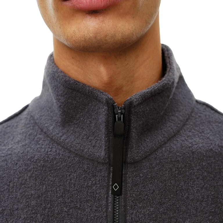 Pas Normal Studios	Off-Race Boiled Wool Half-Zip - L / Steel - 6