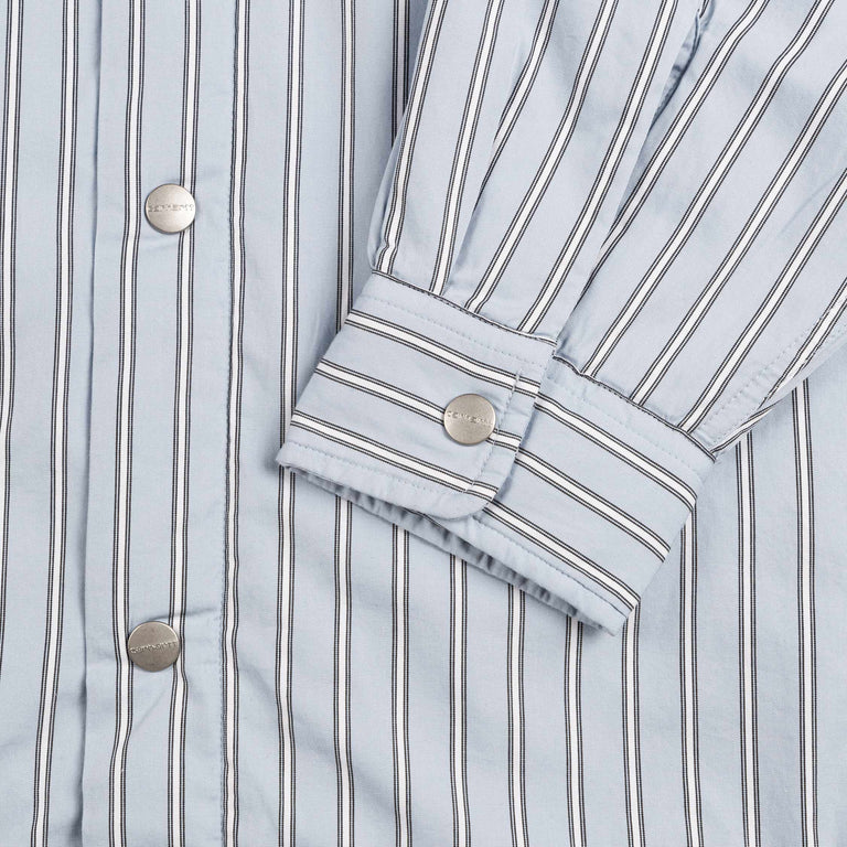 Carhartt WIP Grimsby Shirt Jac - XL / Grimsby Stripe / Blue Fog - 3
