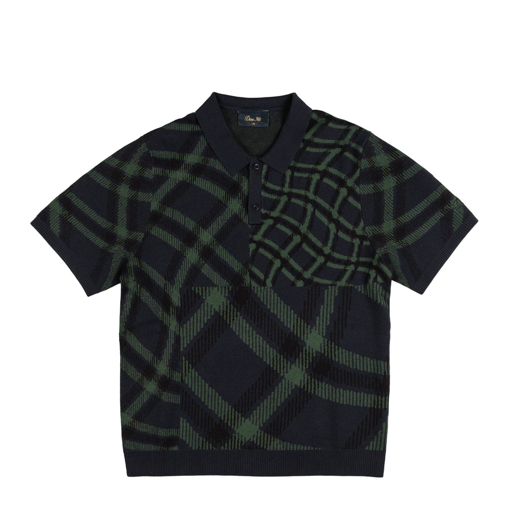 Dime Wave Cable Knit Polo / FOREST (ダイム 半袖ポロシャツ