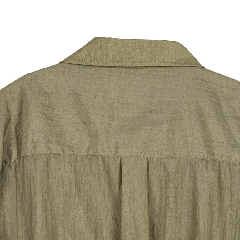 Brain Dead Cropped Nylon Button Up Shirt - XXL / Army - 3