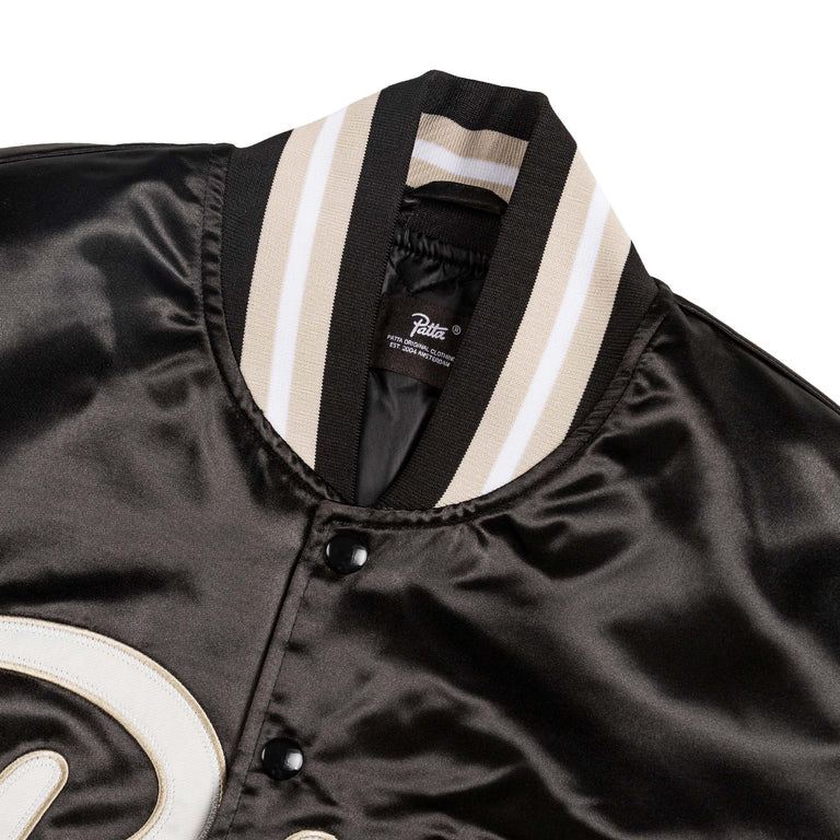 Patta Script Logo Satin Varsity Jacket