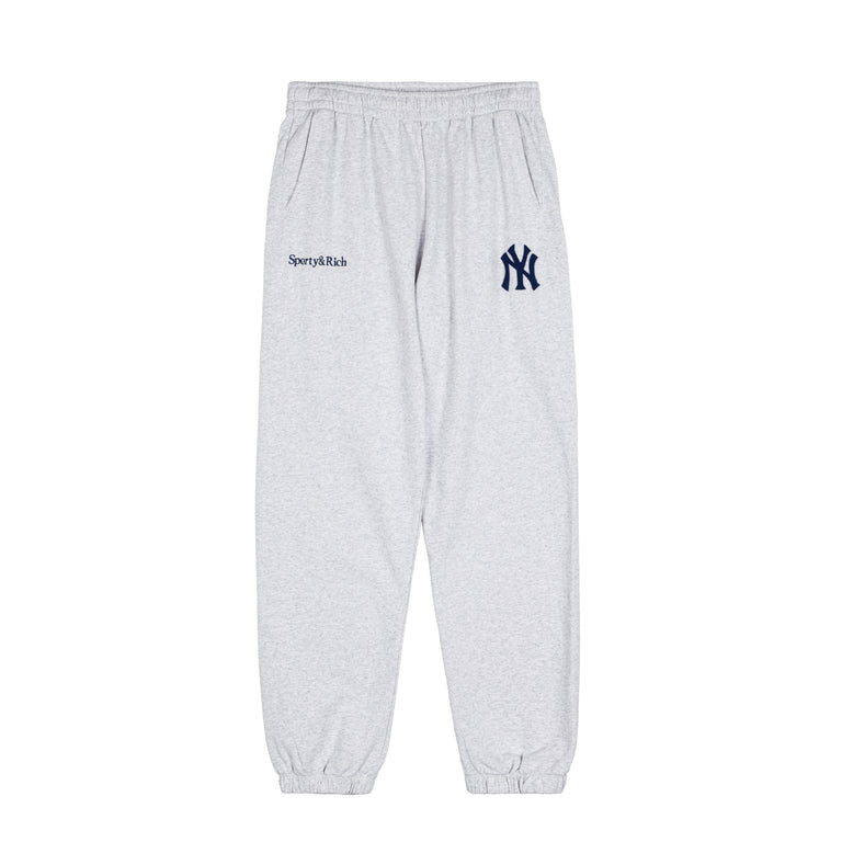 Sporty & Rich Heritage Yankees Serif Sweatpant - L / Heather Gray
