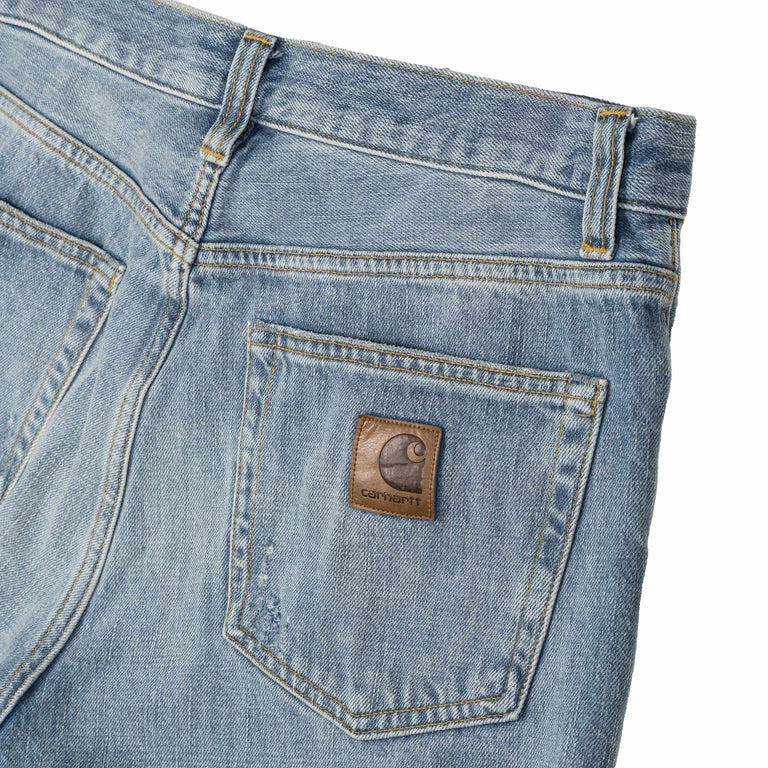 Carhartt WIP Aaron Pant - 32 / Blue / Burst Washed - 4
