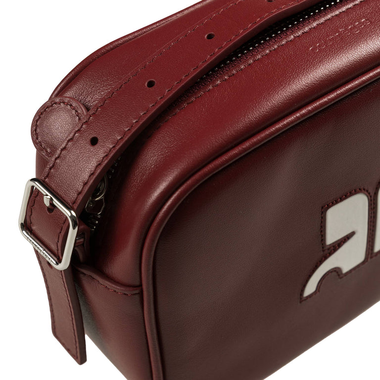 Courreges Reedition Leather Camera Bag (Dark Red)