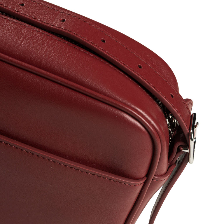 Courreges Reedition Leather Camera Bag (Dark Red)