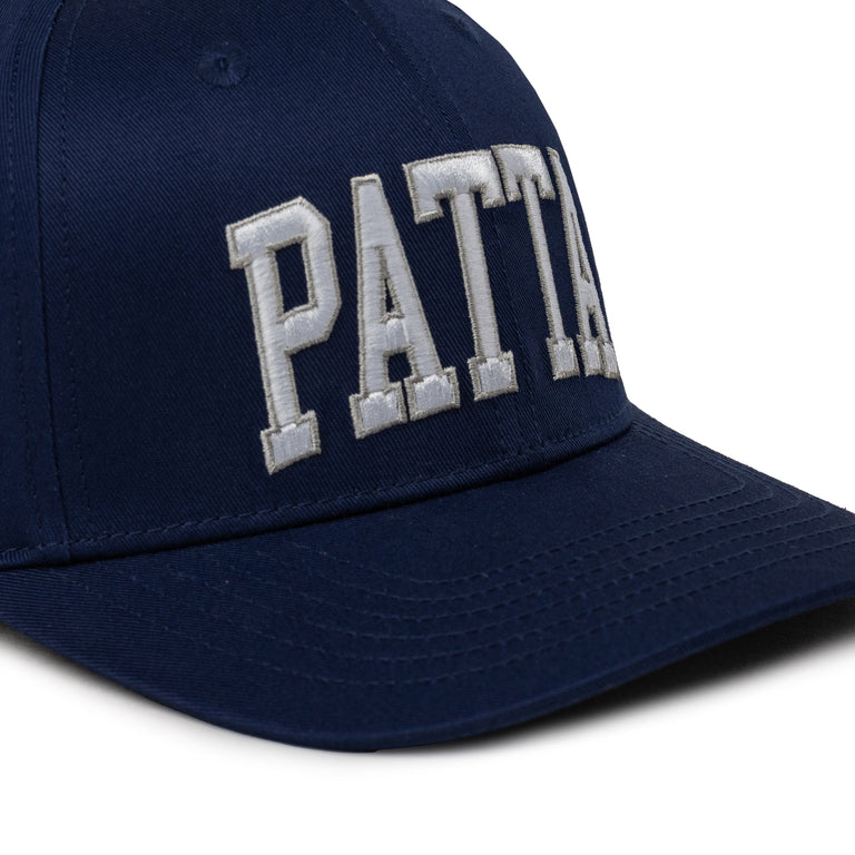 Patta Arc Logo Snapback Cap (Black / Estate Blue / Estate Blue)