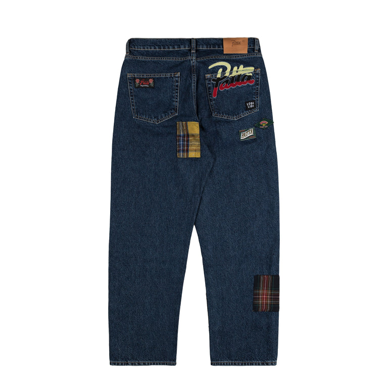 Patta Whole Lotta Labels Denim Pants (Light Blue Denim)