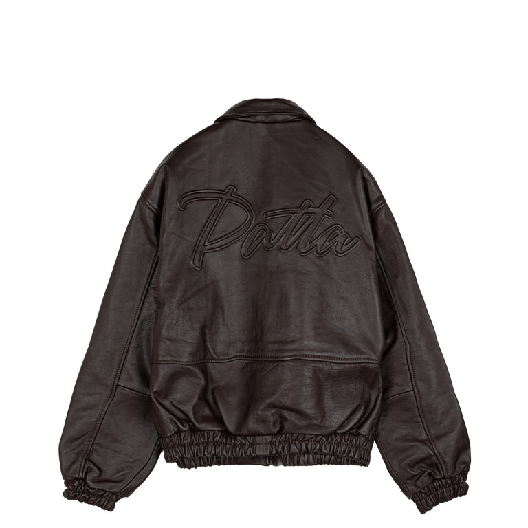 Patta Leather Bomber Jacket - L / Coffee Bean
