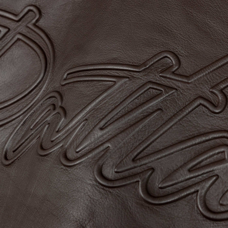 Patta Leather Bomber Jacket - L / Coffee Bean - 5