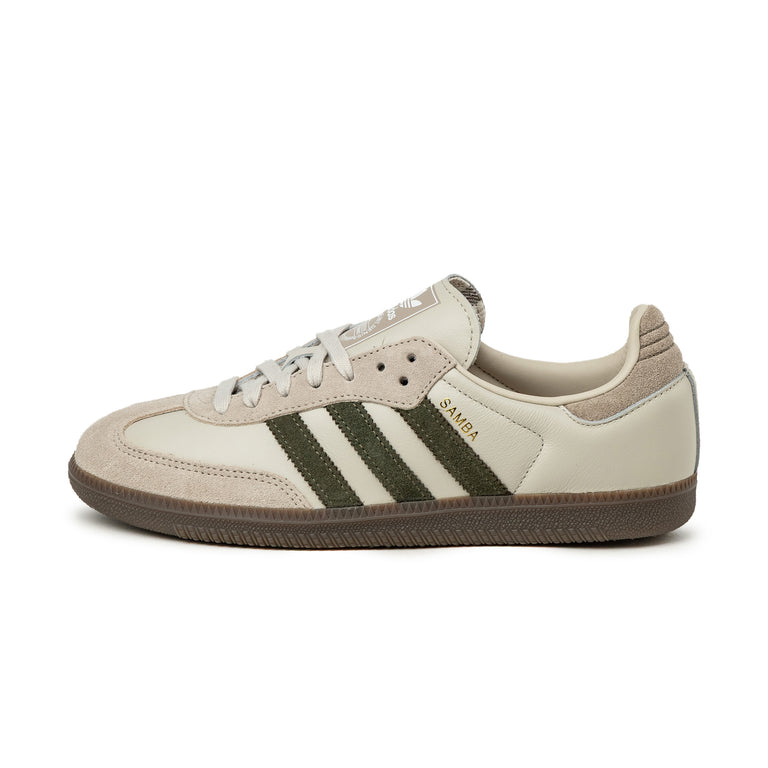Adidas Samba OG - 48 2/3 / Aluminum / Medium Dark Khaki / Gum 5
