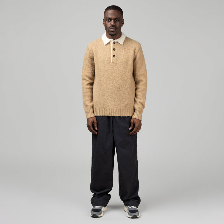 Aspesi Brushed Wool Polo Jumper