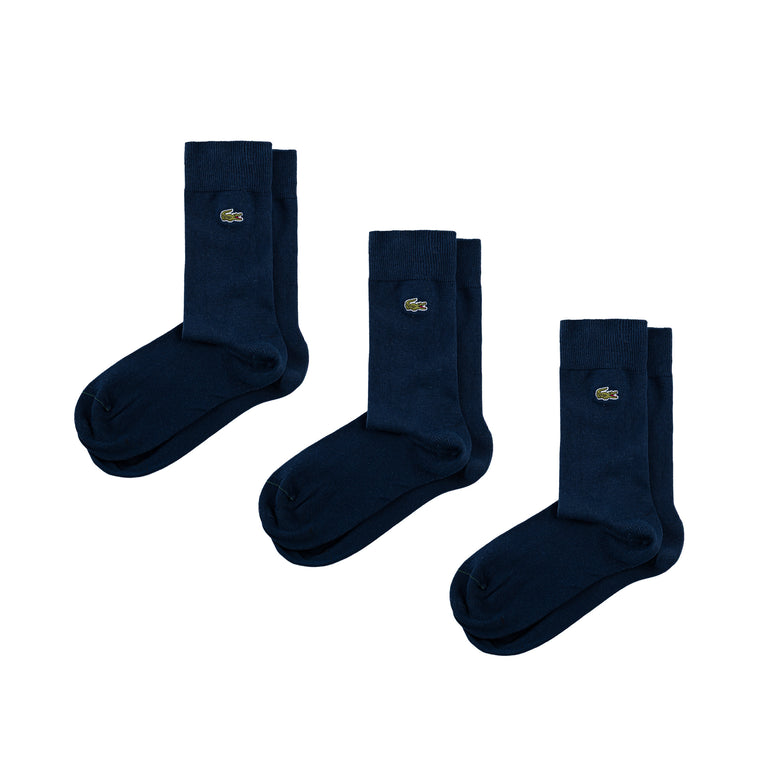 Lacoste 3-Pack Long Socks - 39-42 / Navy Blue
