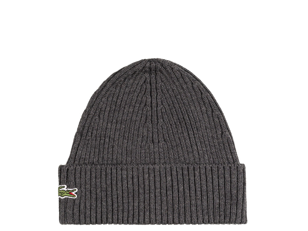 Bonnet Lacoste Homme Gris Lacoste Rib Knit Beanie Accessoires
