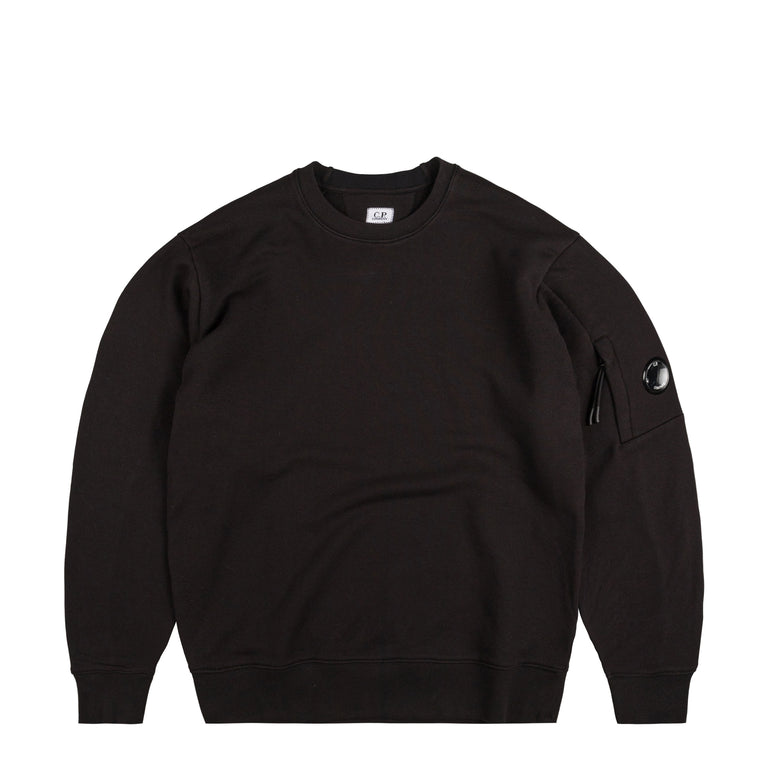 C.P. Company Diagonal Raised Fleece Crew Neck Lens Sweatshirt - XXL / Black
