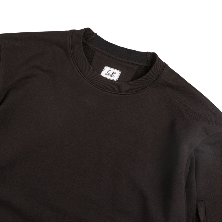 C.P. Company Diagonal Raised Fleece Crew Neck Lens Sweatshirt - XXL / Black - 2
