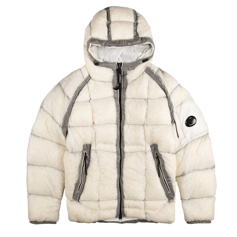 C.P. Company D.D. Shell Hooded Down Puffer Jacket - XXL / Gauze White
