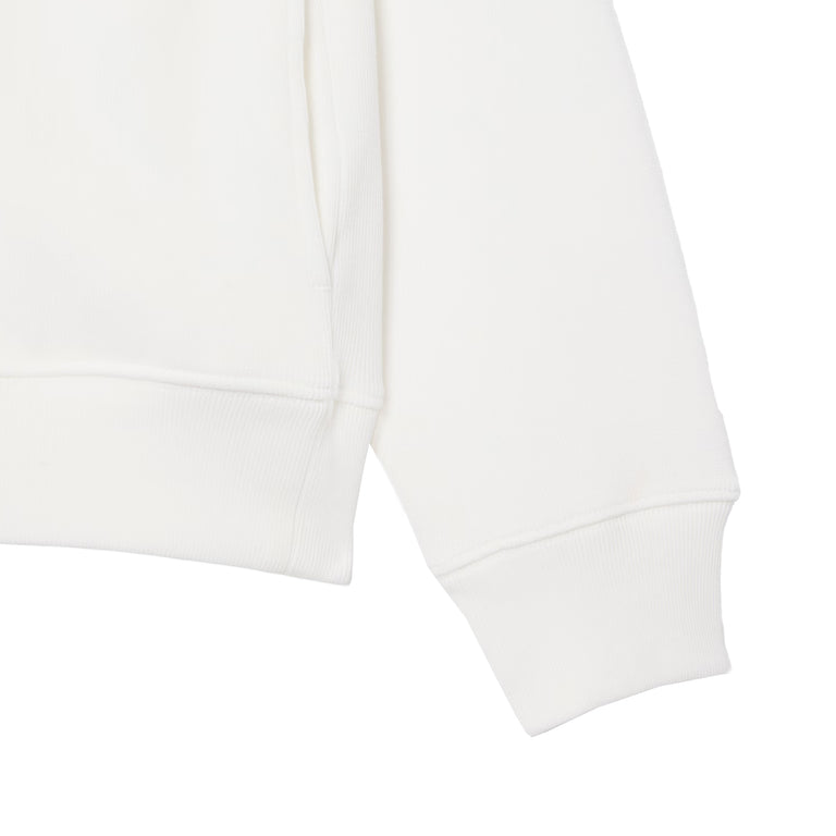 Lacoste Zippered Stand Up Collar Cotton Sweatshirt - XXL / White - 5