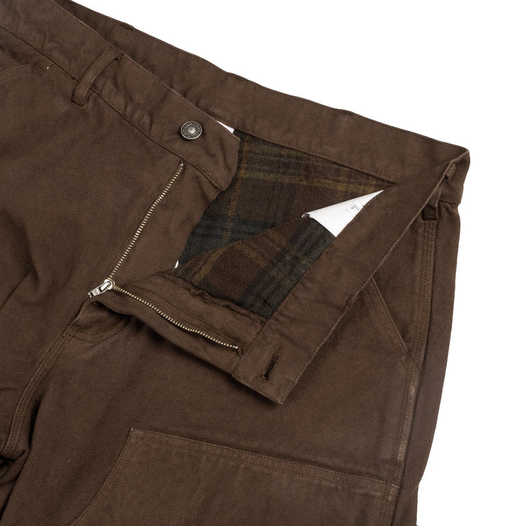 Sky High Farm Universe Flannel Lined Canvas Double Knee Pants Woven - XL / Brown - 3
